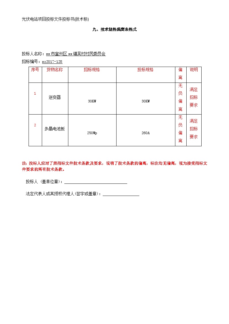太阳能发电招标文件